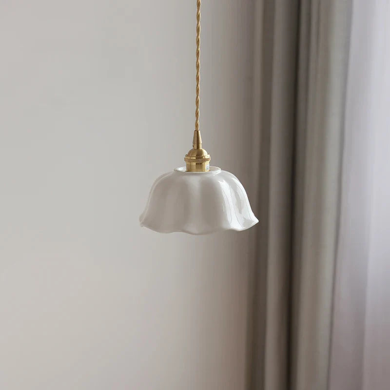 Afralia™ Ceramic LED Pendant Lamp with Adjustable Copper Socket - Nordic Modern Home Decor