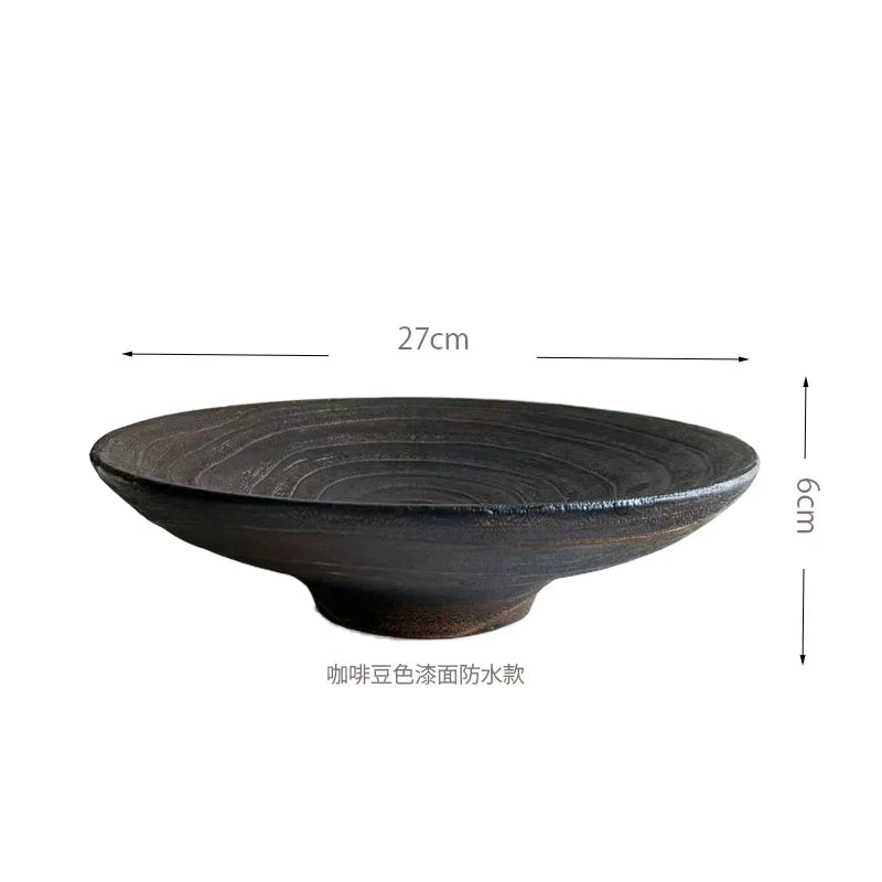 Afralia™ Tung Wood Art Plate: Solid Wood Texture Big Tray for Home & Hotel Decor