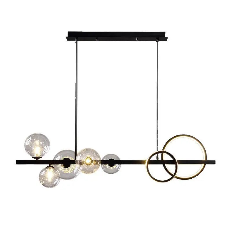 Afralia™ Glass Ball Pendant Chandelier: Scandinavian LED Light for Kitchen Dining Table