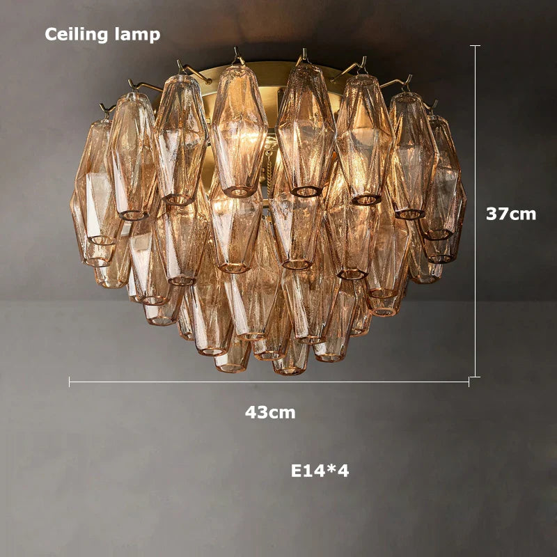 Afralia™ Art Deco Glass Shade Brass LED Chandelier - Luxury Black Dining Room Ceiling Light