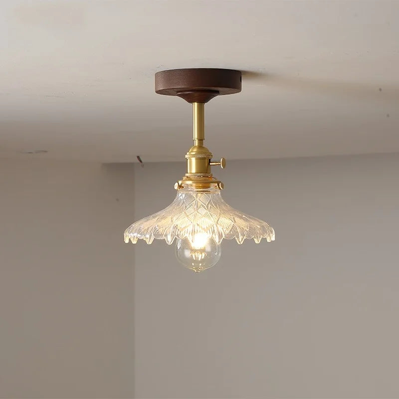 Afralia™ Yellow Glass LED Ceiling Lamp - Modern Nordic Style Lighting Fixtures