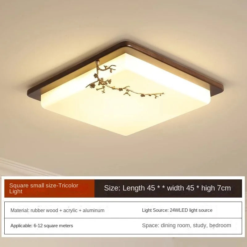 Afralia™ Antique Copper LED Ceiling Light - Traditional Chinese Art Painting Surface Lamp