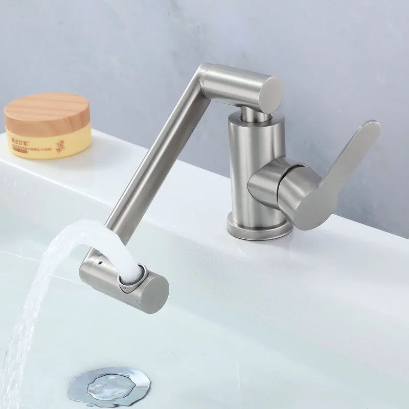 Afralia™ 304 Stainless Steel Bathroom Faucet, Hot & Cold Water, Kitchen Basin, Bathroom Accessories