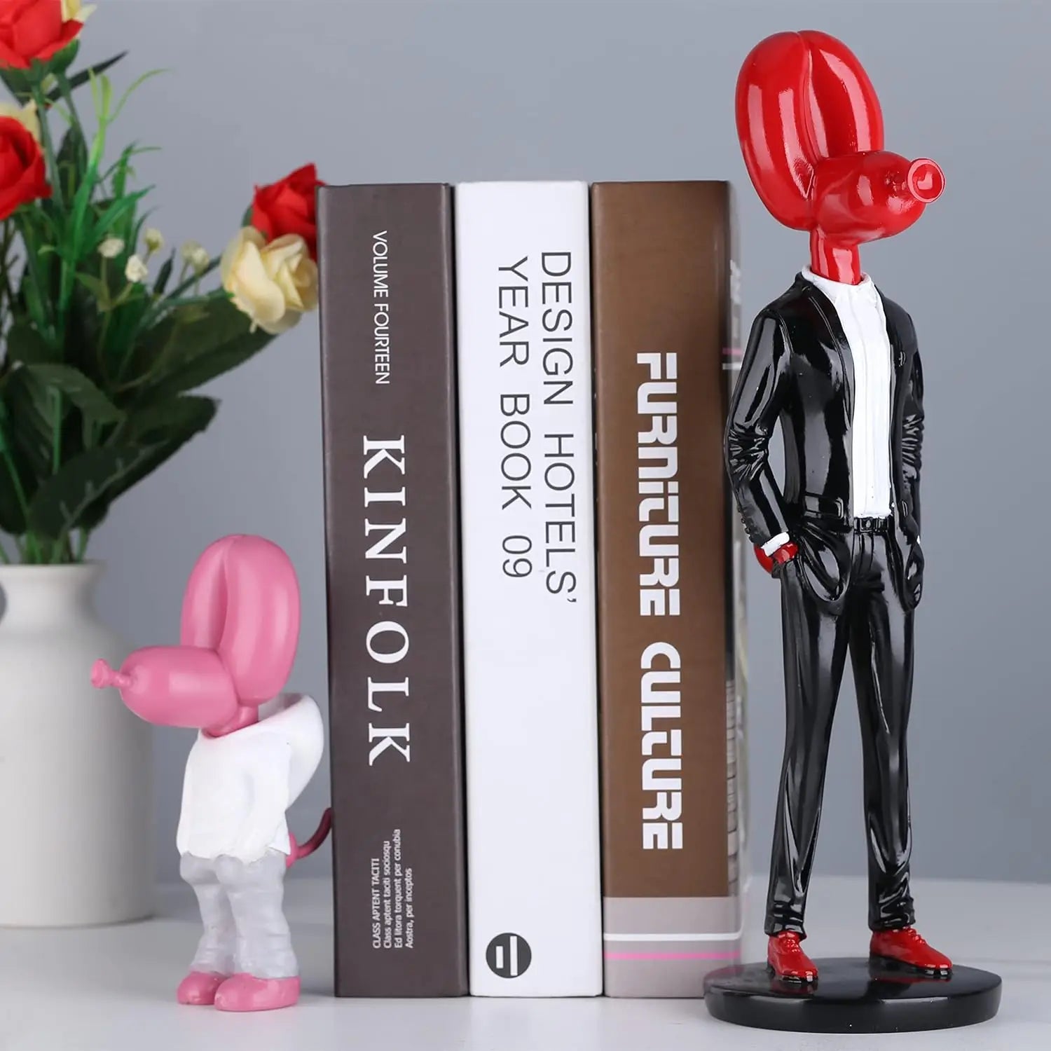 Afralia™ Balloon Dog Statue Resin Sculpture Modern Home Office Decor