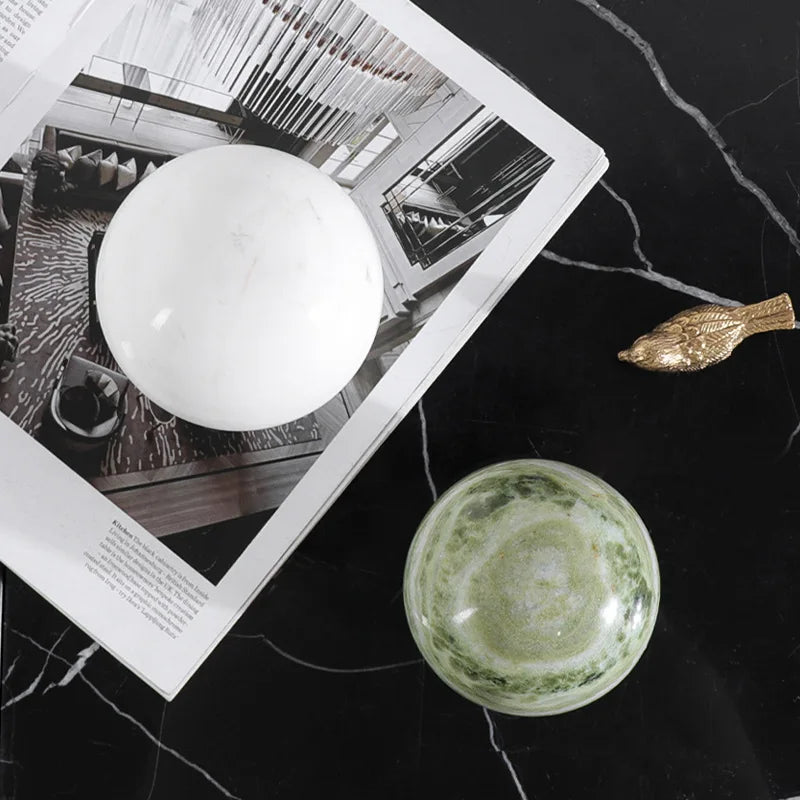 Afralia™ Marble Sphere Ball: Vintage Travertine Stone Decorative Centerpiece Ball