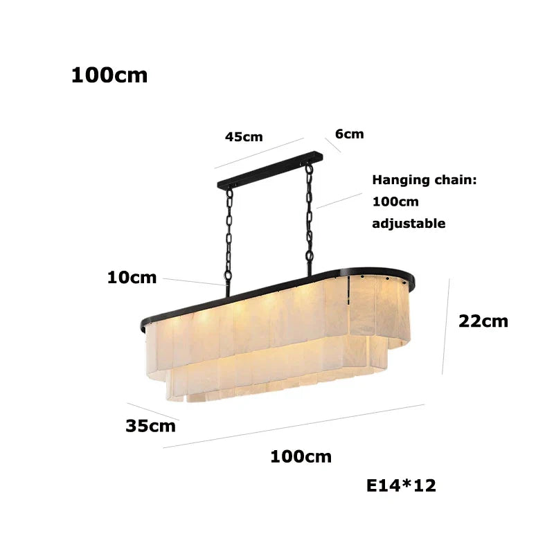 Afralia™ Modern Gold Black Lucite Block Chandelier, Round Oval Lustre Ceiling Lighting E14
