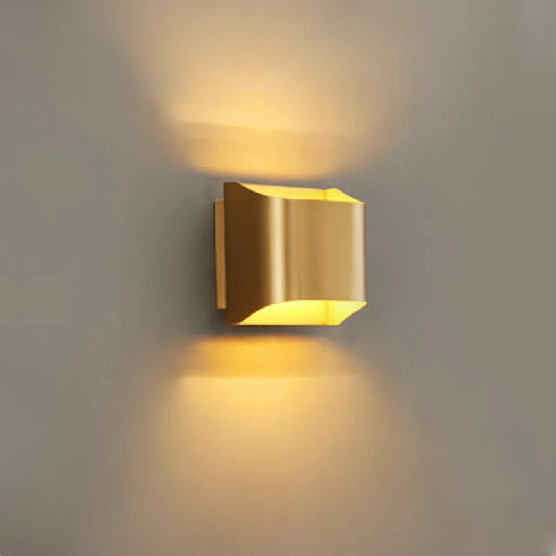 Afralia™ Modern Minimalist Copper Brass Wall Sconce for Study Living Room Bedside