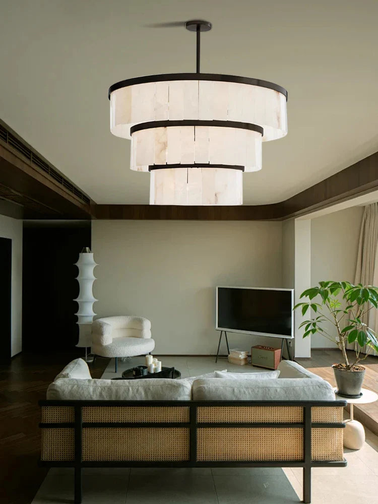 Afralia™ Luxury Marble Ceiling Pendant Light: Elegant LED Dimmable Fixture for Living Room