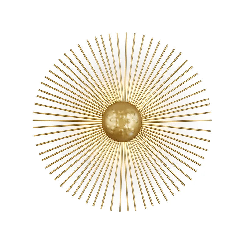 Afralia™ Sun LED Wall Lamp Gold Metal Art Deco Sconce for Hotel Bedroom Foyer