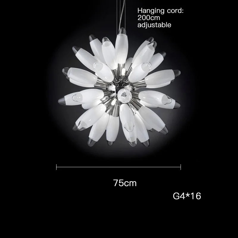 Afralia™ LED Large Globe Chandelier with Glass Lampshades - Chrome or Gold Hardware