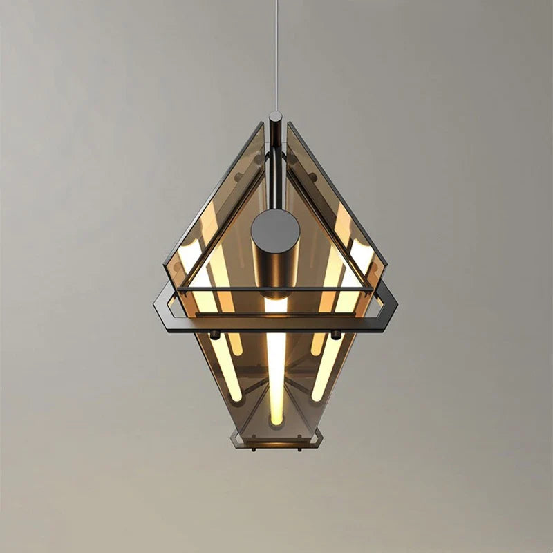 Afralia™ Amber LED Pendant Lamp Tempered Glass Dining Table Minimalist Modern Design