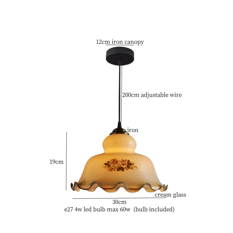 Afralia™ Glass LED Pendant Flower Lampshade for Bedroom & Living Room Decor