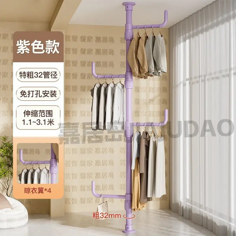 Afralia™ Clothing Storage Hanging Rail Coat Rack for Bedroom and Living Room