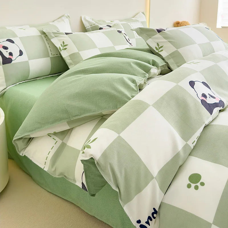 Afralia™ Flower Print Sanding Bedding Set | Skin Friendly Bedspread Kit for Home Bed