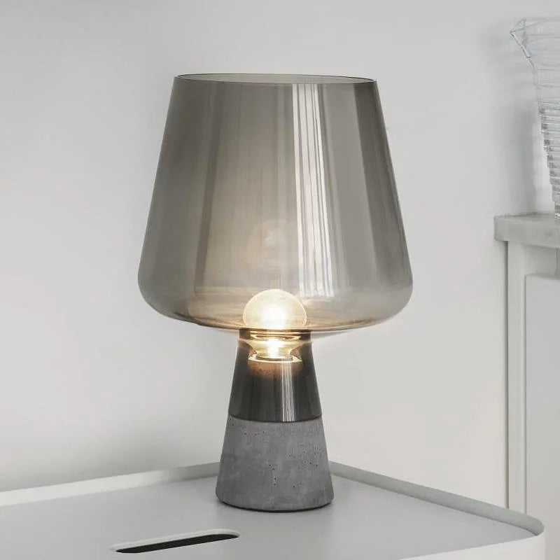 Afralia™ Leimu Cement Table Lamp - Modern Industrial Glass Desk Light