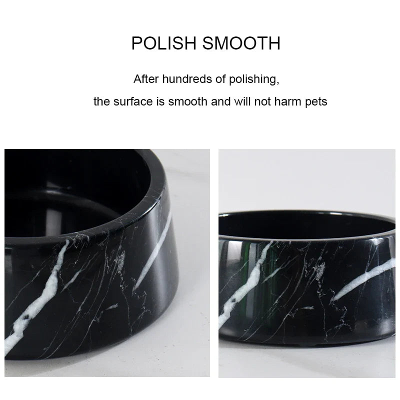 Afralia™ Marble Pet Bowl Tray Dish Luxury Decor for Dogs Cats