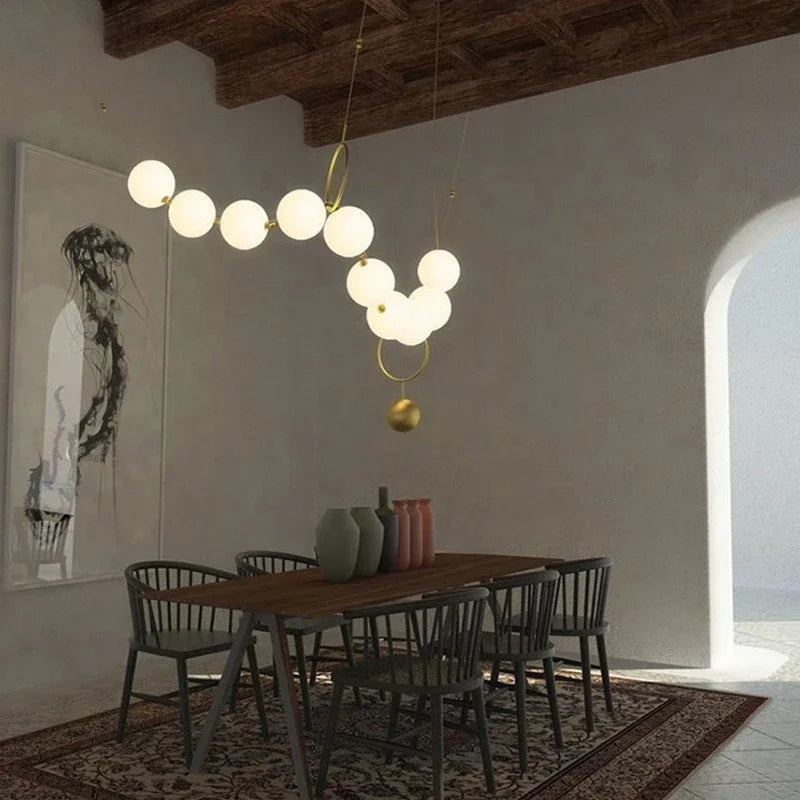 Afralia™ Glass Ball Pendant Chandelier: Nordic Luxury Ceiling Light