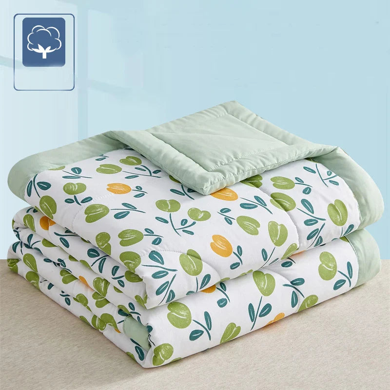 Afralia™ Lightweight Summer Quilt: Soft Skin-Friendly Comforter with Cotton Fill