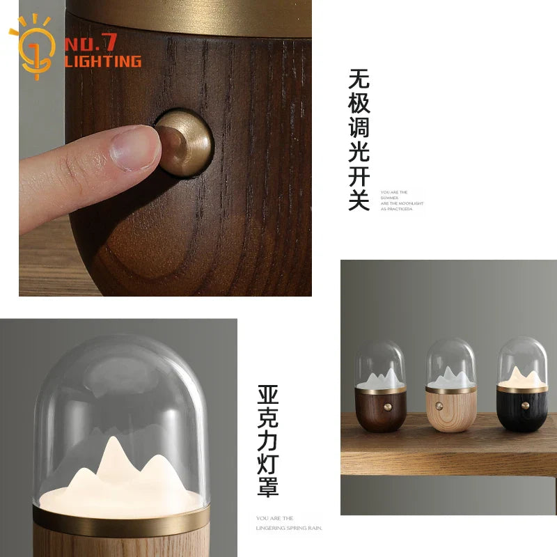 Afralia™ Solid Wood Touch Desk Lamp for Bedroom and Living Room
