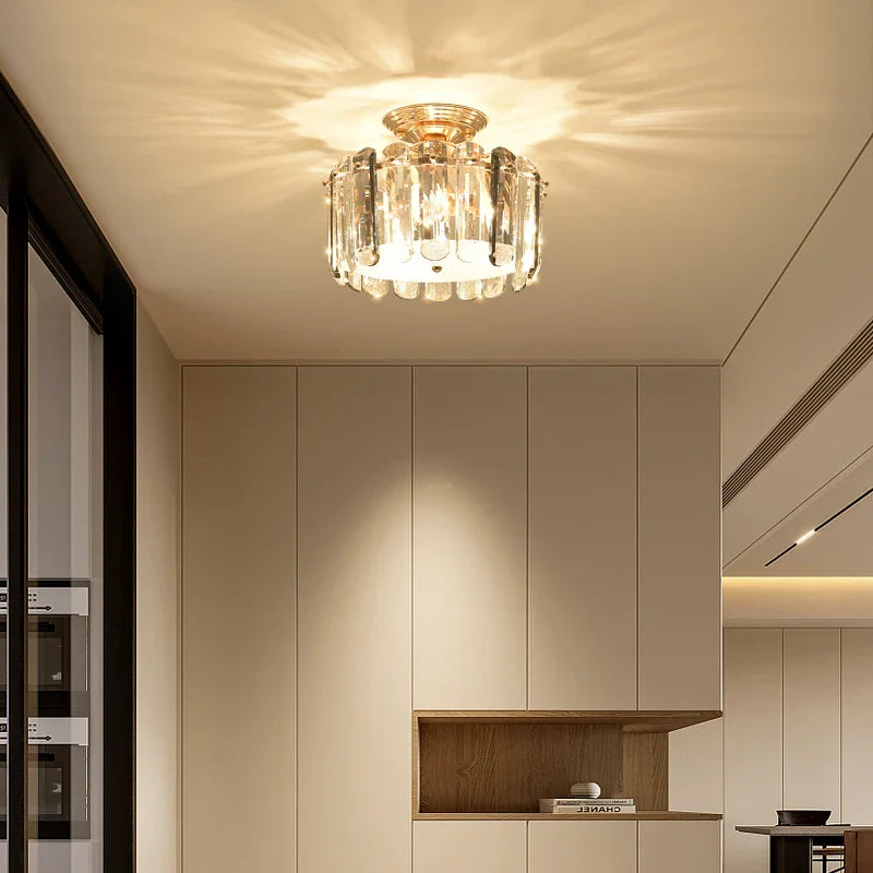 Afralia™ Crystal LED Ceiling Chandelier for Home Decor