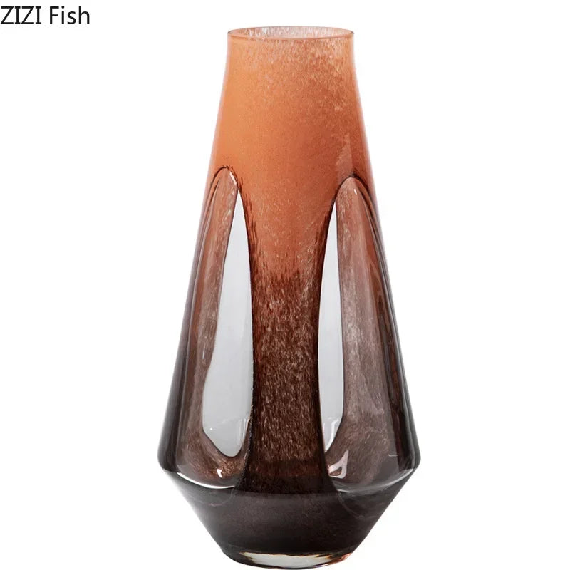 Afralia™ Dual Color Glass Vase for Hydroponics & Floral Arrangement