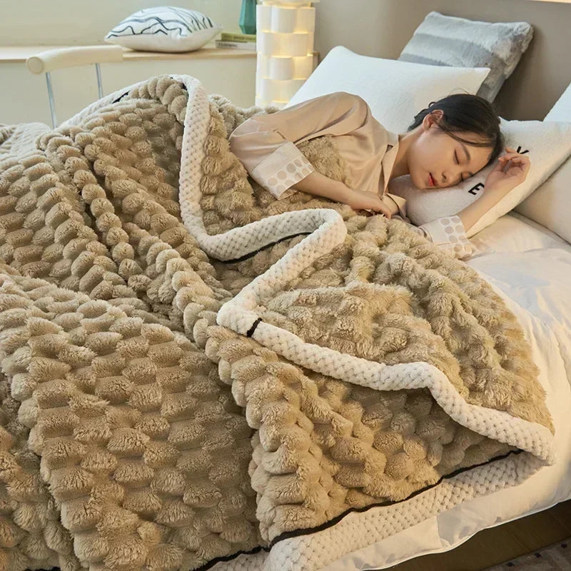 Afralia™ Turtle Velvet Autumn Blanket - Soft & Fluffy Coral Velvet Throw Blanket