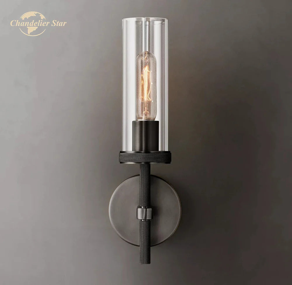 Afralia™ LED Glass Wall Sconce: Modern Knurled Indoor Light for Bedroom, Bathroom, Living Room