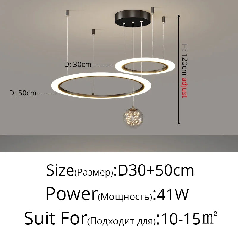 Afralia™ LED Star Chandelier for Modern Living Room Bedroom Decor