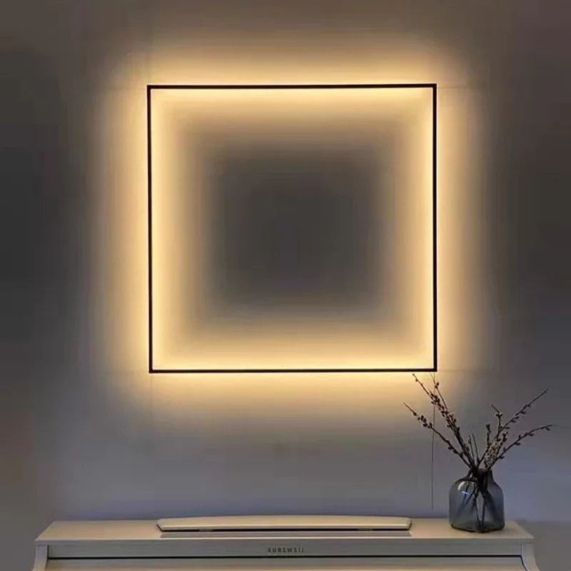 Afralia™ Square LED Wall Lights Modern Living Room Bedroom Indoor Lighting