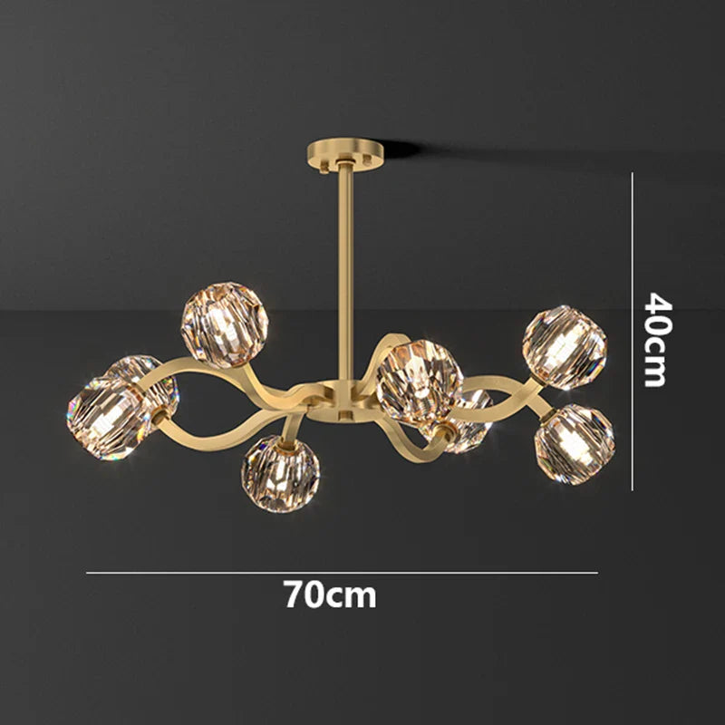 Afralia™ Nordic Crystal Luxury Chandelier Pendant Light for Kitchen Island & Living Room
