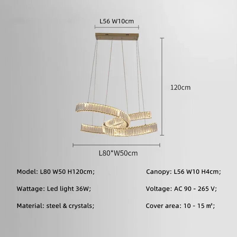 Afralia™ Crystal LED Pendant Lights Remote Control Dimmable Suspension Lamp