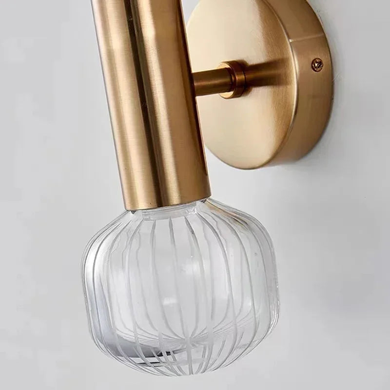 Afralia™ LED Glass Wall Sconces for Home Decor and Lighting in Gold