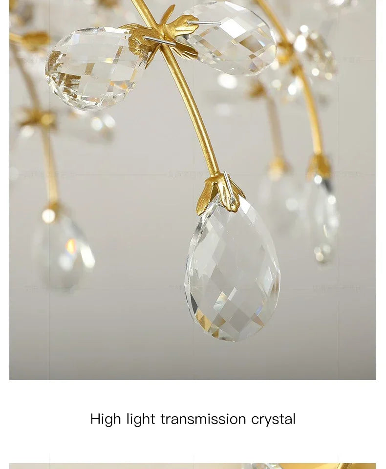 Afralia™ Glass Flower Chandelier Ceiling Lamp - Nordic Crystal Branch Tree Lighting for Living Room and Bedroom