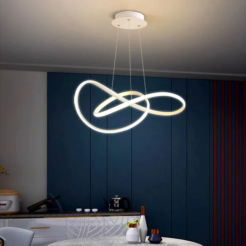 Afralia™ Modern LED Chandelier Ceiling Lamp for Simple Living Room Indoor Lighting