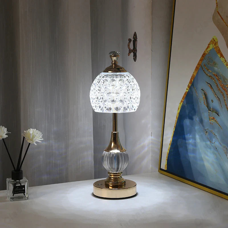 Afralia™ Metal Crystal Acrylic Table Lamp - Nordic Retro Home Decor & Small Night Light