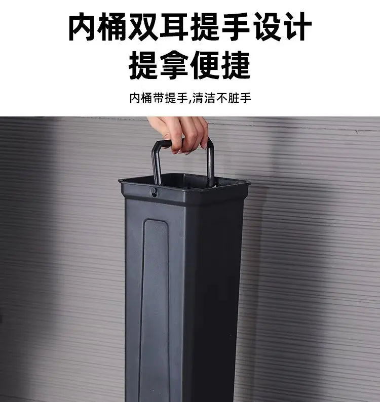 Afralia™ Stainless Steel Vertical Garbage Bin for Hotel Lobby, Elevator Corridor, Shopping Mall