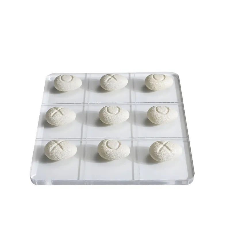 Acrylic Chessboard & Resin Pebble Chess Pieces Set for Home Decor - Afralia™