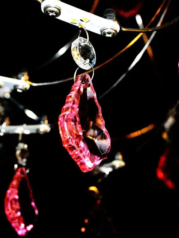Afralia™ Firefly Pink Crystal Chandelier for Living Room and Bedroom
