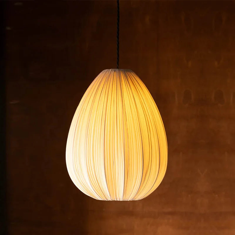 Afralia™ Japanese Wabi-Sabi Pleated Fabric Pendant Lights for Dining Room & Bedroom