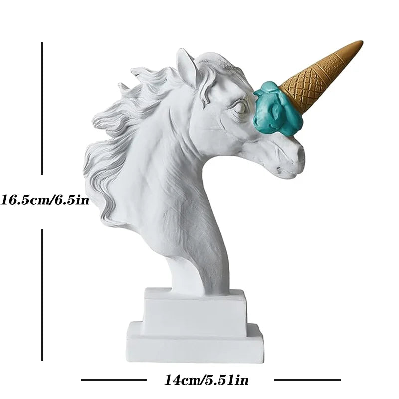 Afralia™ Horse Head Sculpture Resin Animal Statue Modern Home Decor