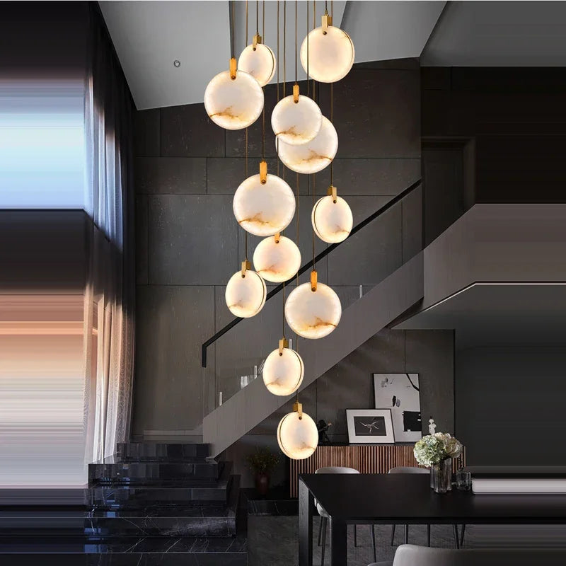 Afralia™ Gold Marble Design Chandelier Lighting for Home Decor