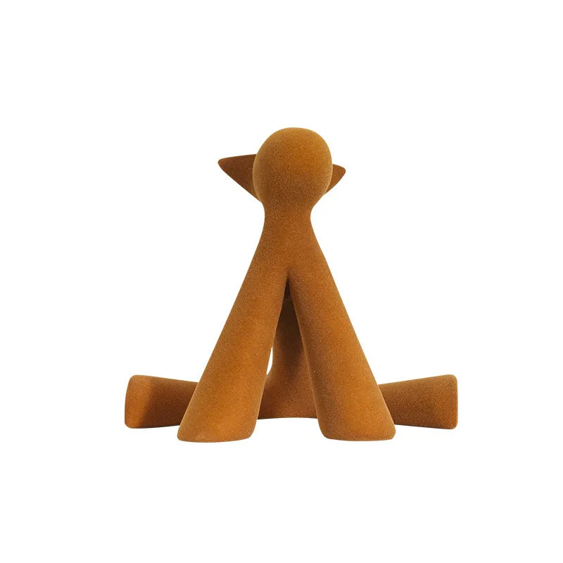 Afralia™ Flocked Cartoon Cat Sculpture Resin Handicrafts Home Decor Figurine