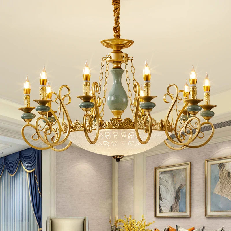 Afralia™ Retro Rustic Candle Pendant Light for Dining Bedroom Study Living Room