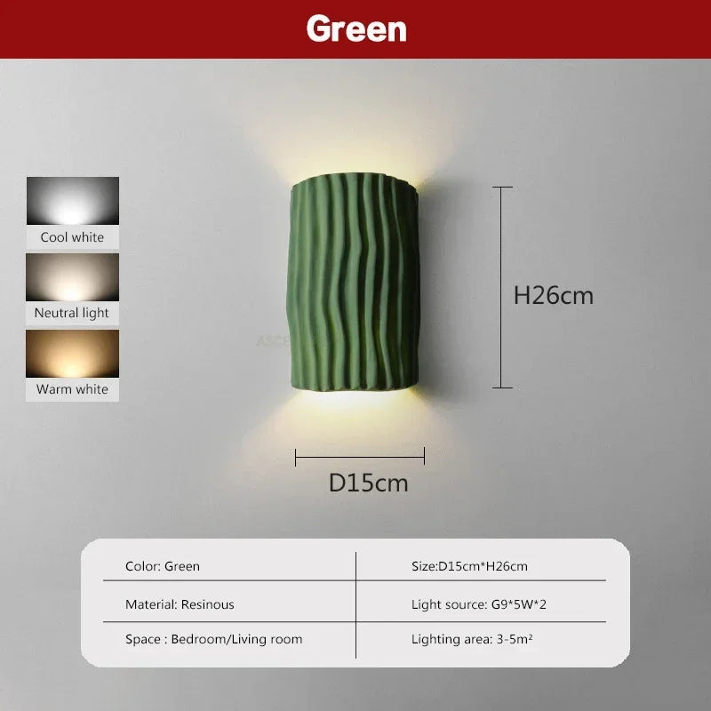 Afralia™ Nordic Wave Resin Wall Lamp Double Head LED Sconces for Home Decoration