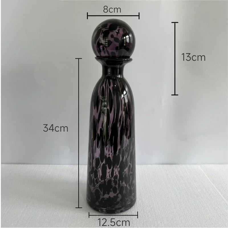 Afralia™ Leopard Texture Glass Vase: Modern Floral Vase for Chic Room Decor