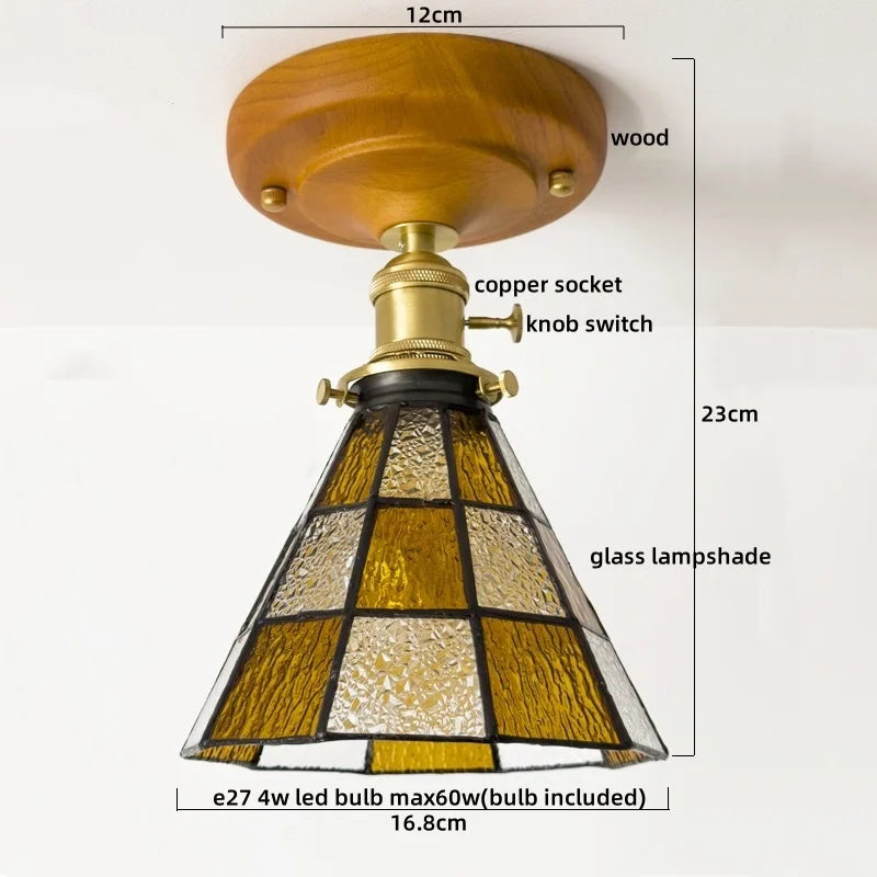 Afralia™ Glass Copper LED Ceiling Lamp Modern Style for Home Decor and Restaurant