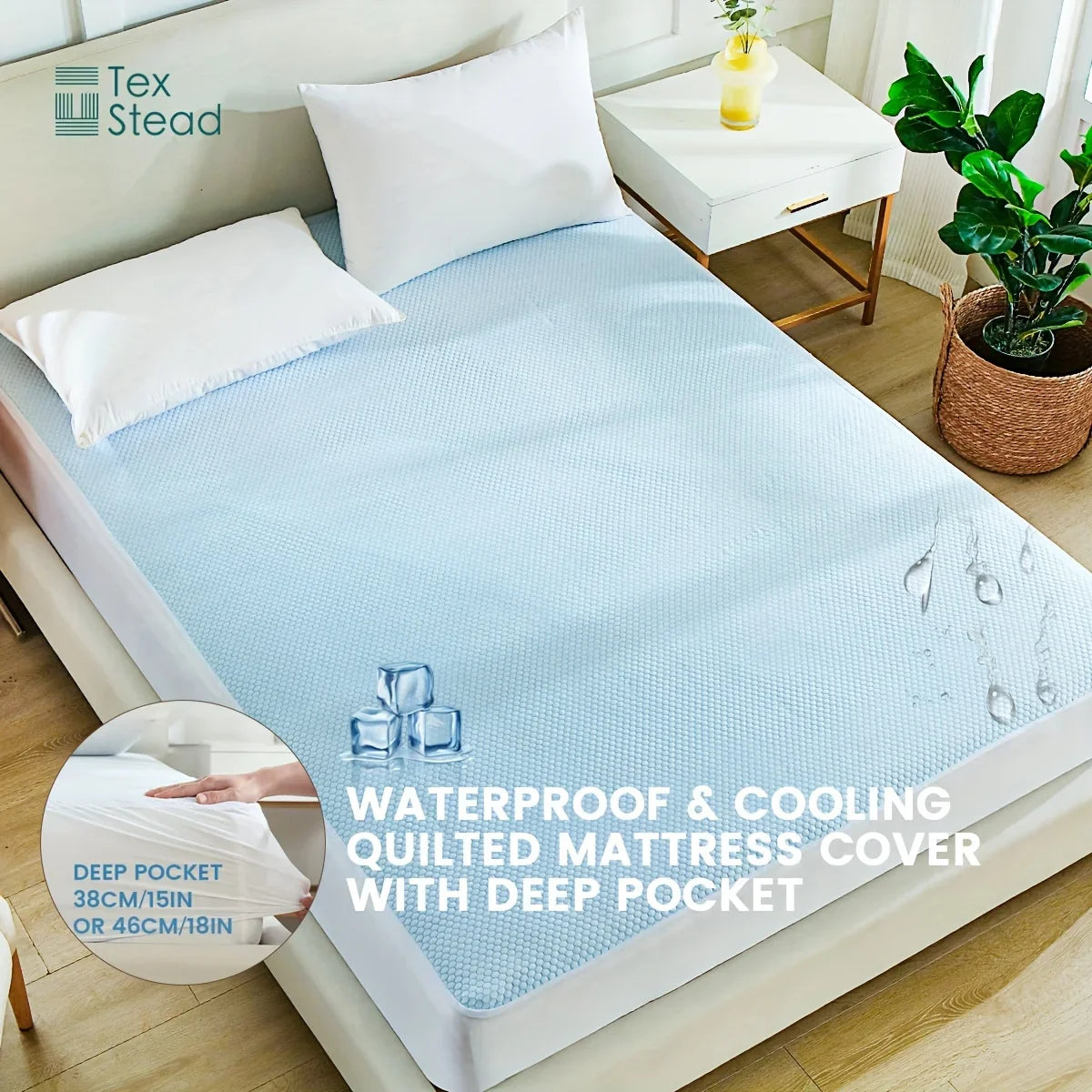 Afralia™ Soft Cooling Mattress Topper, Waterproof Fitted Sheet - Luxurious & Deep Pocket