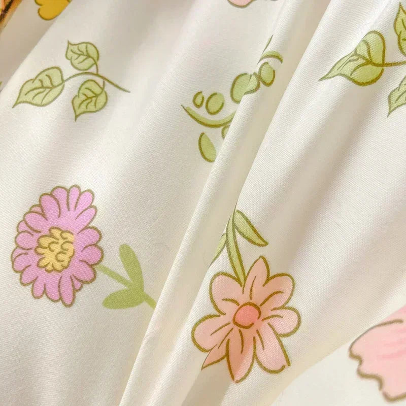 Afralia™ Cartoon Print Polyester Bedding Set Full Size Soft Duvet Cover Set
