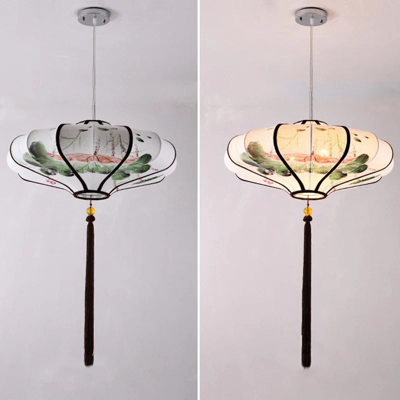 Afralia™ Chinese Style Flower Pendant Light for Home Decor and Kitchen Lighting