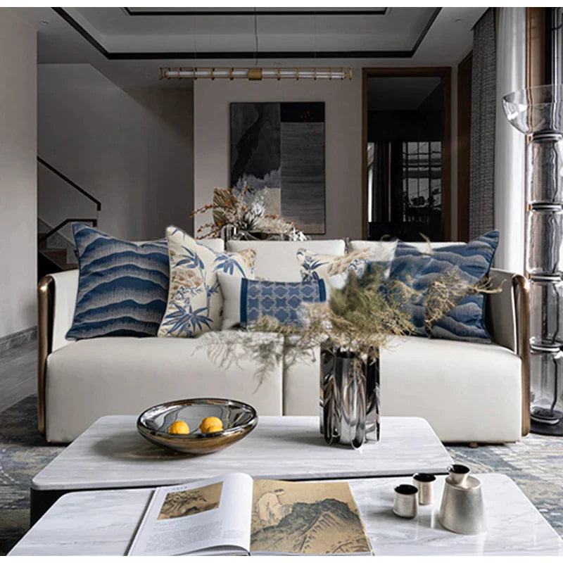 Afralia™ Chinoiserie Decor Throw Pillow Cover 45x45cm for Living Room Bedroom
